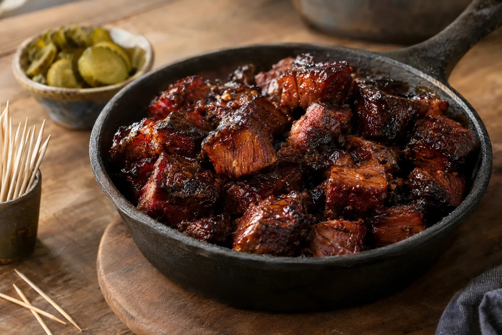 Burnt Ends aus Rind: karamellisierte BBQ-Würfel