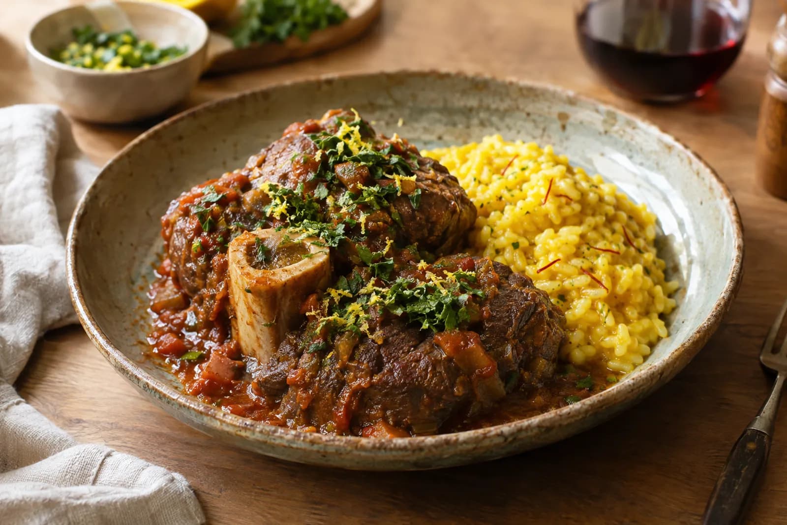 Ossobuco Rezept mit geschmorten Rindshaxen