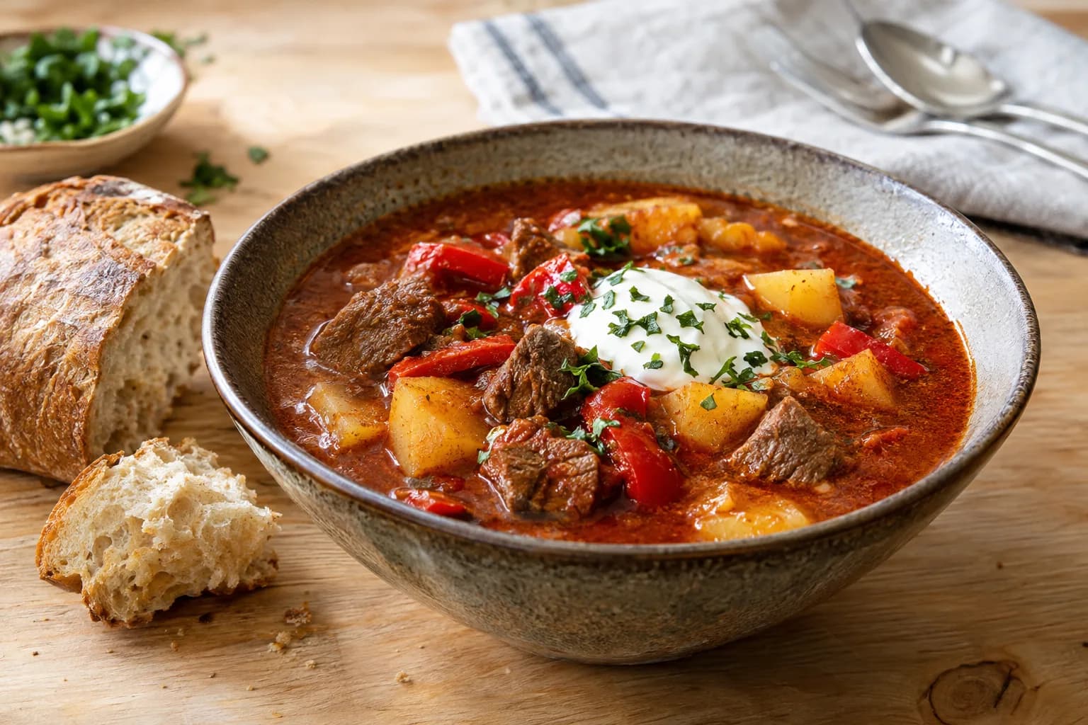 Gulaschsuppe mit Rindfleisch