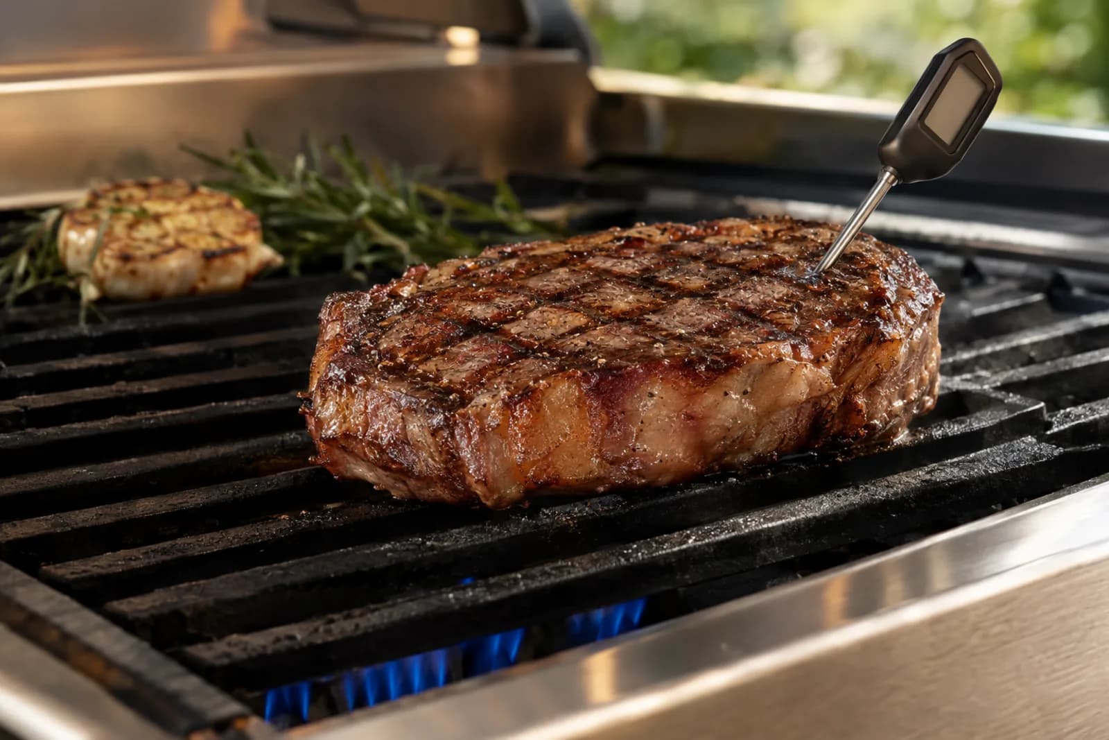 Steak auf dem Gasgrill: direkt anbraten, indirekt garen