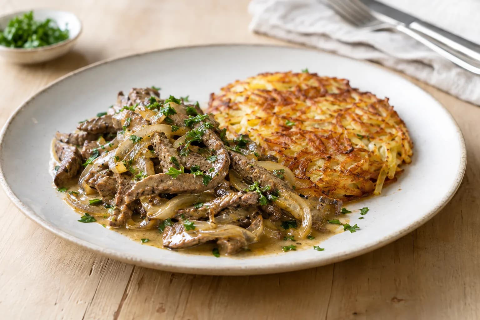 Zürcher Leberli mit Rösti