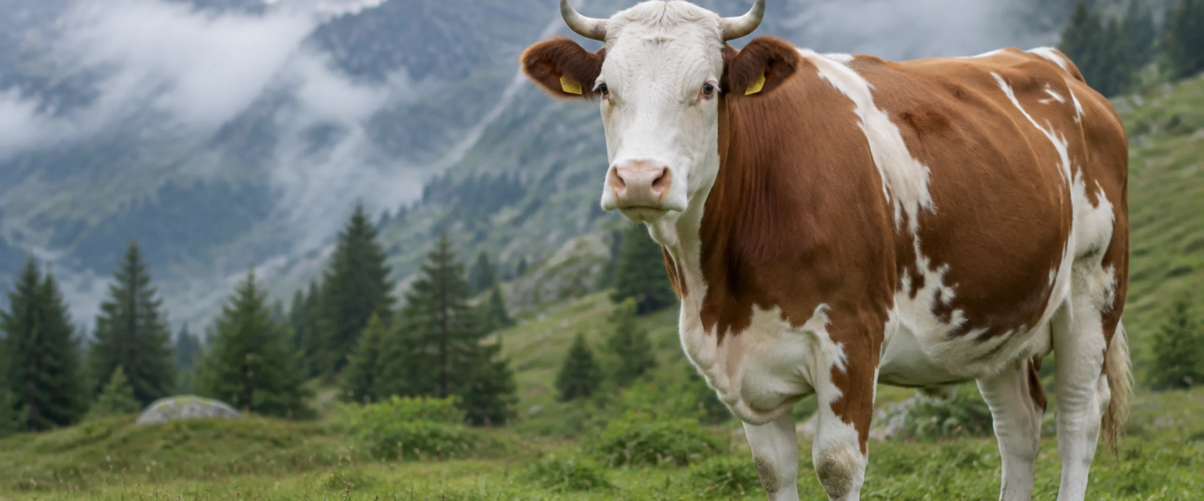 SILIAN Rind, ein Mischling aus Simmentaler, Limousin und Angus, auf einer Weide