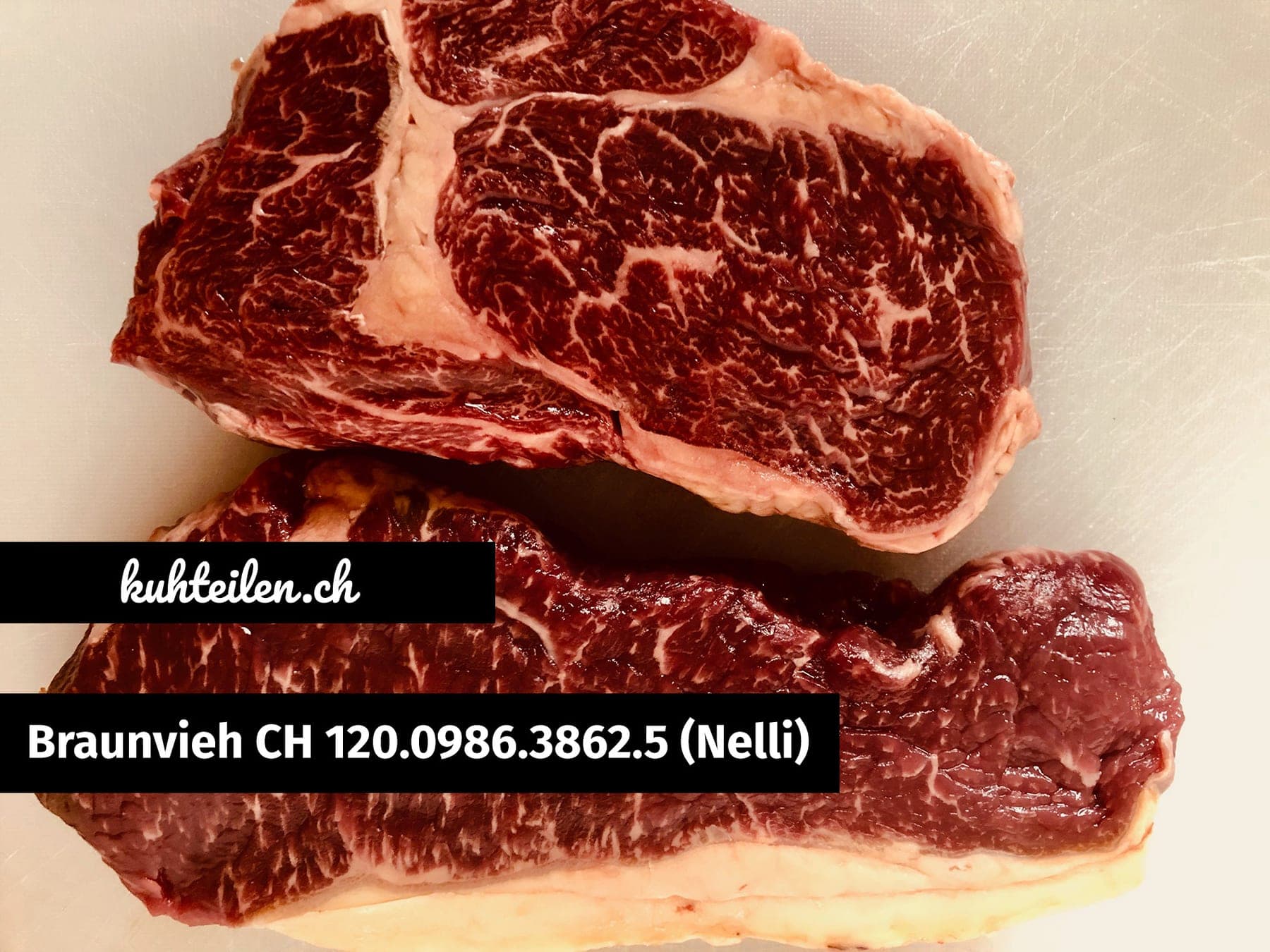 Unglaubliches Fleisch von der Kuh CH 120.0986.3862.5 (Nelli) - 40 Tage Dry-Aging